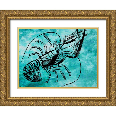 Lobster 2 Gold Ornate Wood Framed Art Print with Double Matting by Phillip, Jamie