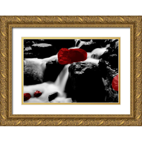 Red Rock River Gold Ornate Wood Framed Art Print with Double Matting by Phillip, Jamie