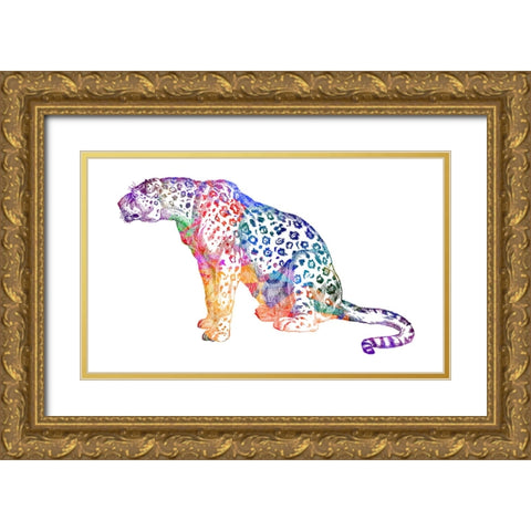 Big Cat Gold Ornate Wood Framed Art Print with Double Matting by Phillip, Jamie