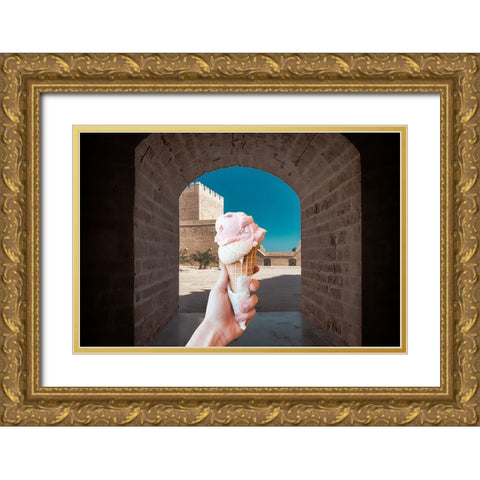 Ice Cream Door 2 Gold Ornate Wood Framed Art Print with Double Matting by Phillip, Jamie