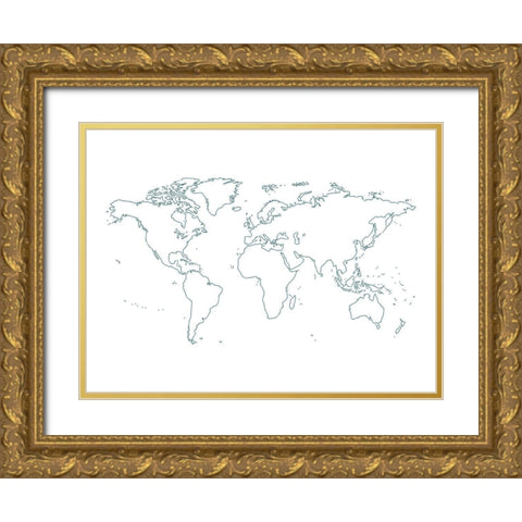 Map 1 Gold Ornate Wood Framed Art Print with Double Matting by Phillip, Jamie