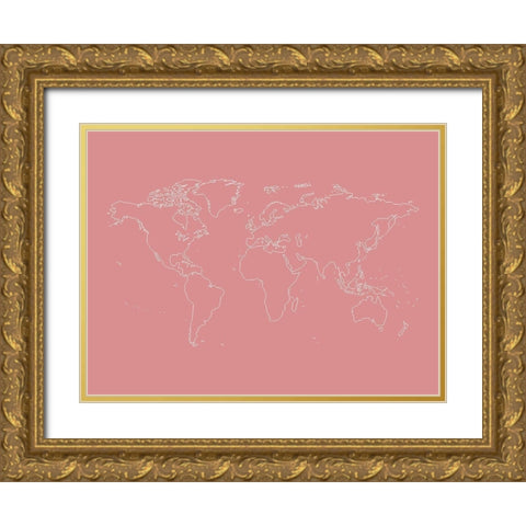 Map 2 Gold Ornate Wood Framed Art Print with Double Matting by Phillip, Jamie