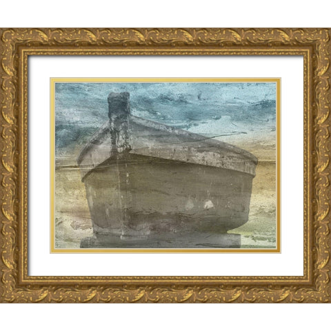 Painted Beach Gold Ornate Wood Framed Art Print with Double Matting by Phillip, Jamie