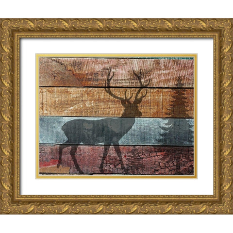 Lodge Animal2 Gold Ornate Wood Framed Art Print with Double Matting by Phillip, Jamie