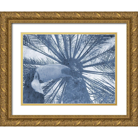 Blue Tropics Gold Ornate Wood Framed Art Print with Double Matting by Phillip, Jamie