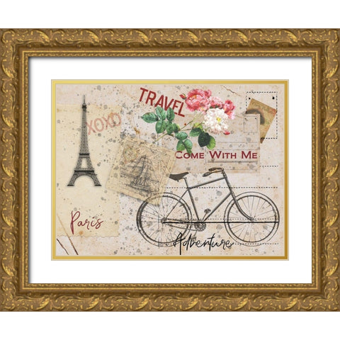 It Was In Paris Gold Ornate Wood Framed Art Print with Double Matting by Phillip, Jamie