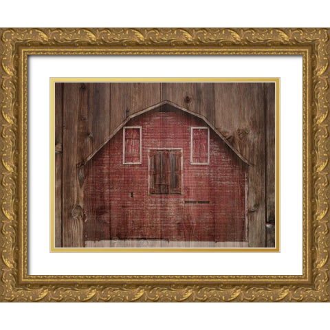 Back At The Barn Yard Gold Ornate Wood Framed Art Print with Double Matting by Phillip, Jamie