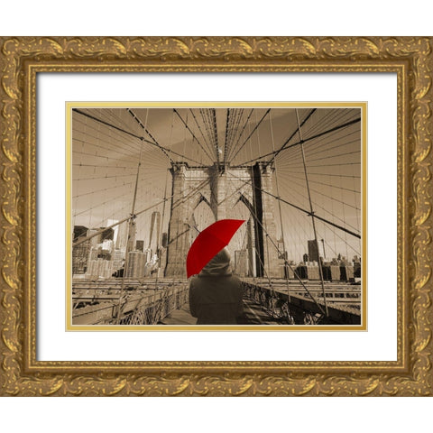 Across The Bridge Gold Ornate Wood Framed Art Print with Double Matting by Phillip, Jamie