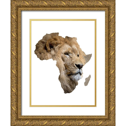 Africa Gold Ornate Wood Framed Art Print with Double Matting by Phillip, Jamie
