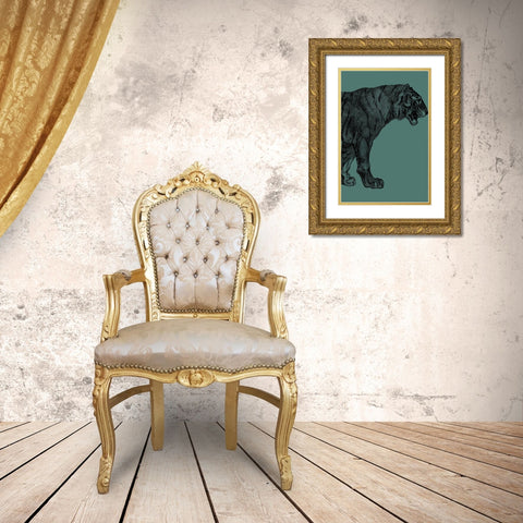 Big Cat 2 Gold Ornate Wood Framed Art Print with Double Matting by Phillip, Jamie