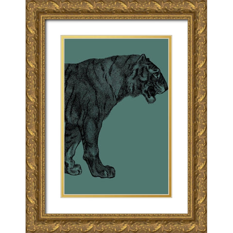 Big Cat 2 Gold Ornate Wood Framed Art Print with Double Matting by Phillip, Jamie