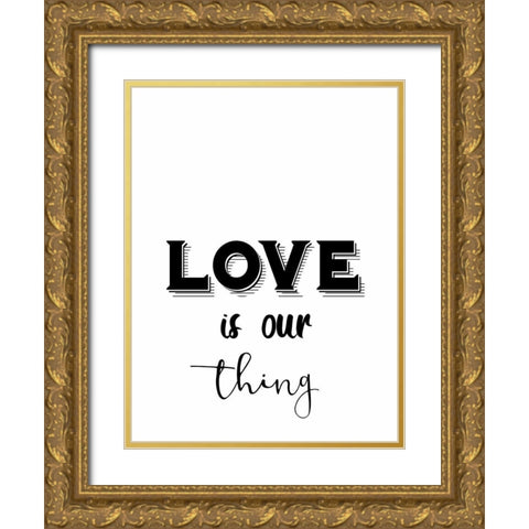 Our Love Gold Ornate Wood Framed Art Print with Double Matting by Phillip, Jamie
