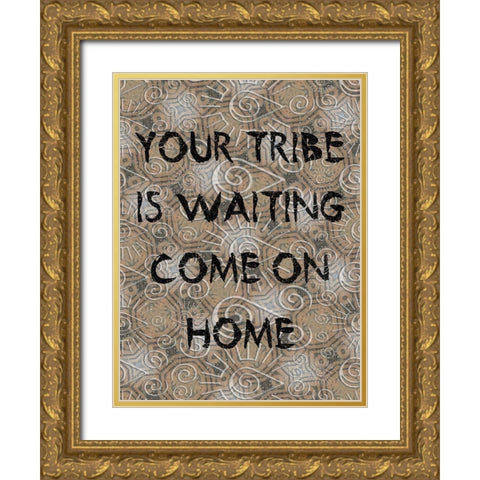 Find Your Tribe 2 Gold Ornate Wood Framed Art Print with Double Matting by Phillip, Jamie