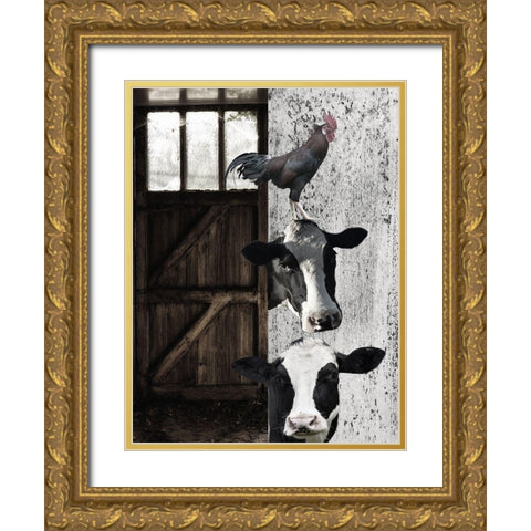 Happy Farm  Gold Ornate Wood Framed Art Print with Double Matting by Phillip, Jamie