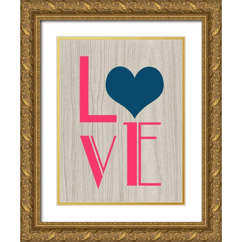 Love Gold Ornate Wood Framed Art Print with Double Matting by Phillip, Jamie