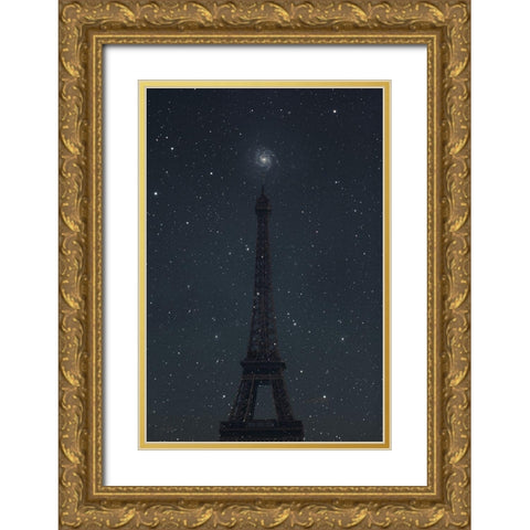 Astronomical Paris Gold Ornate Wood Framed Art Print with Double Matting by Phillip, Jamie
