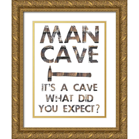 Man Cave Gold Ornate Wood Framed Art Print with Double Matting by Phillip, Jamie