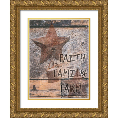Faith And Farm Gold Ornate Wood Framed Art Print with Double Matting by Phillip, Jamie