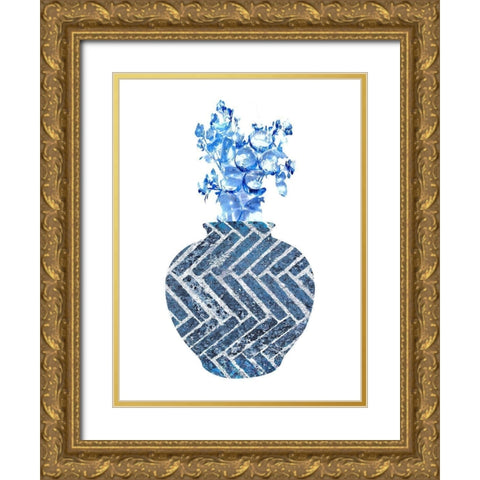 Diamond Vase  Gold Ornate Wood Framed Art Print with Double Matting by Phillip, Jamie