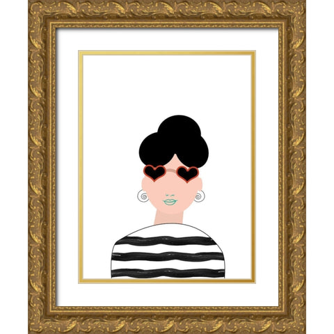 Pretty Woman 3 Gold Ornate Wood Framed Art Print with Double Matting by Phillip, Jamie