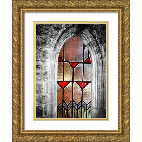 Window View Gold Ornate Wood Framed Art Print with Double Matting by Phillip, Jamie
