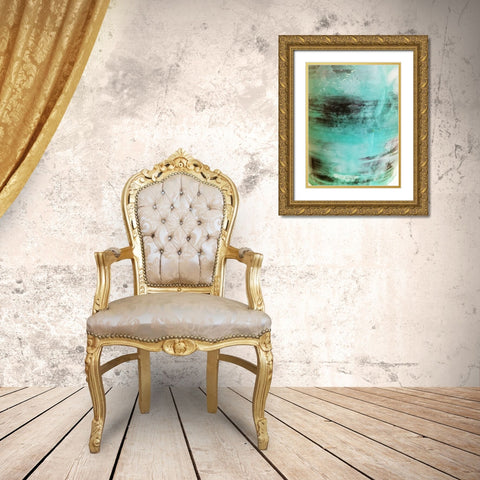Aqua Cream Gold Ornate Wood Framed Art Print with Double Matting by Phillip, Jamie