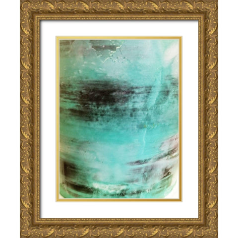 Aqua Cream Gold Ornate Wood Framed Art Print with Double Matting by Phillip, Jamie