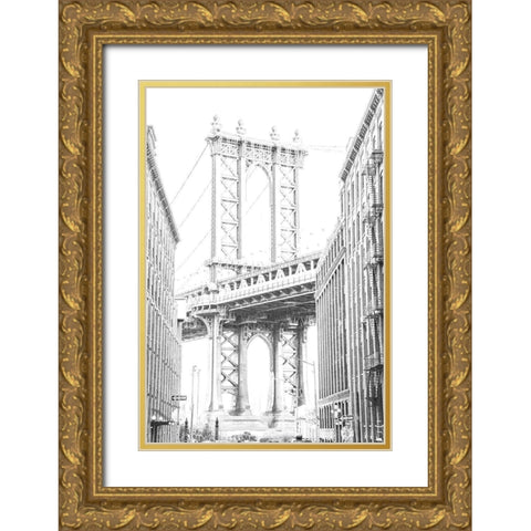 Big Apple Gold Ornate Wood Framed Art Print with Double Matting by Phillip, Jamie