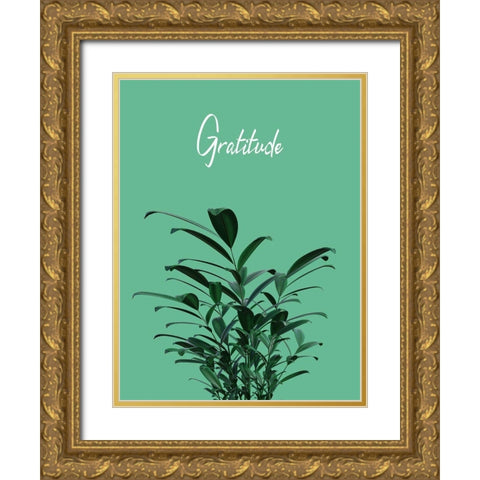 Gratitude Gold Ornate Wood Framed Art Print with Double Matting by Phillip, Jamie