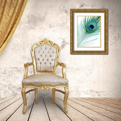 Feather Gold Ornate Wood Framed Art Print with Double Matting by Phillip, Jamie