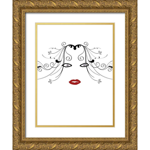 Hey Girl Gold Ornate Wood Framed Art Print with Double Matting by Phillip, Jamie