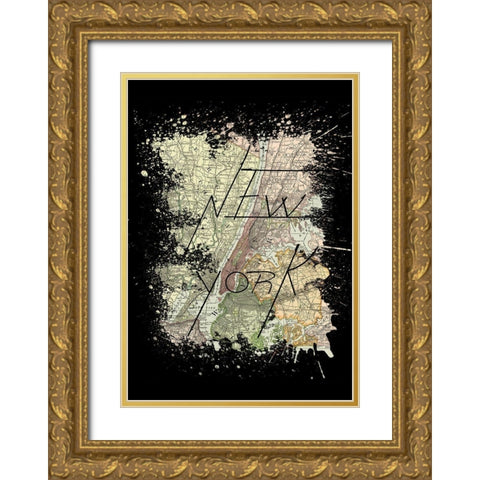 New York Gold Ornate Wood Framed Art Print with Double Matting by Phillip, Jamie