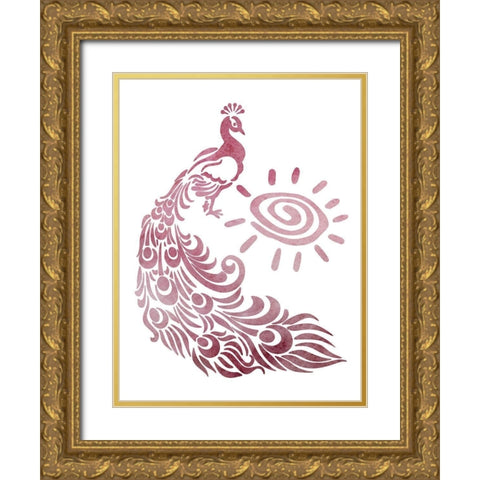 Peacock Style 2 Gold Ornate Wood Framed Art Print with Double Matting by Phillip, Jamie