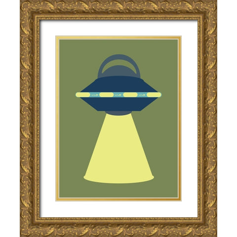 Space Friends 2 Gold Ornate Wood Framed Art Print with Double Matting by Phillip, Jamie