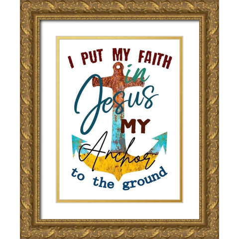 Anchor Gold Ornate Wood Framed Art Print with Double Matting by Phillip, Jamie