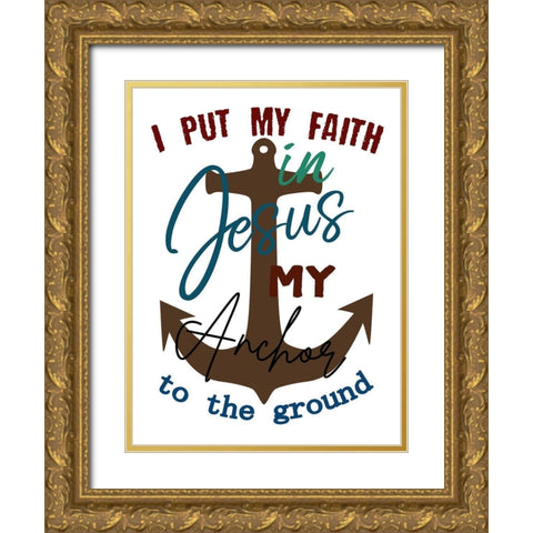 Anchor 2 Gold Ornate Wood Framed Art Print with Double Matting by Phillip, Jamie