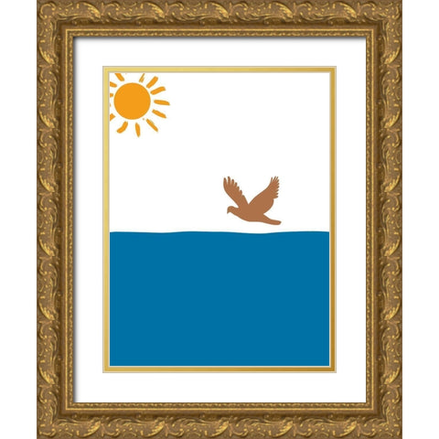 Oceans 2 Gold Ornate Wood Framed Art Print with Double Matting by Phillip, Jamie