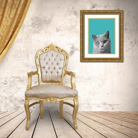 Purfect Cat Gold Ornate Wood Framed Art Print with Double Matting by Phillip, Jamie