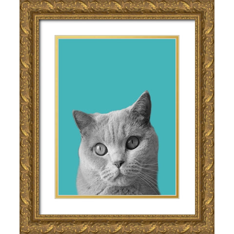 Purfect Cat Gold Ornate Wood Framed Art Print with Double Matting by Phillip, Jamie