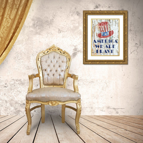 Brave American Gold Ornate Wood Framed Art Print with Double Matting by Phillip, Jamie