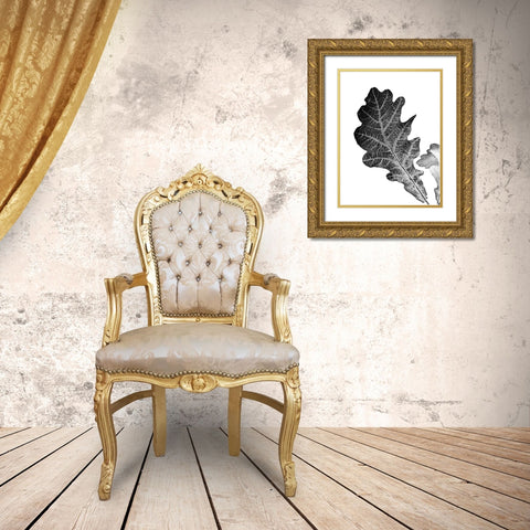 Shaded Leaf 2 Gold Ornate Wood Framed Art Print with Double Matting by Phillip, Jamie
