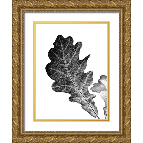 Shaded Leaf 2 Gold Ornate Wood Framed Art Print with Double Matting by Phillip, Jamie