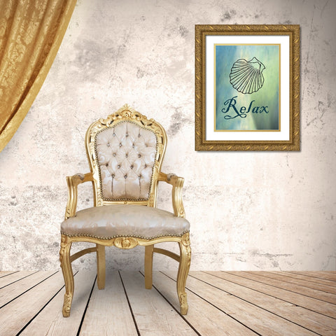 Bath Shells  Gold Ornate Wood Framed Art Print with Double Matting by Phillip, Jamie