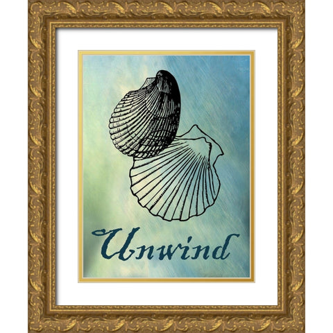 Bath Shells 4 Gold Ornate Wood Framed Art Print with Double Matting by Phillip, Jamie