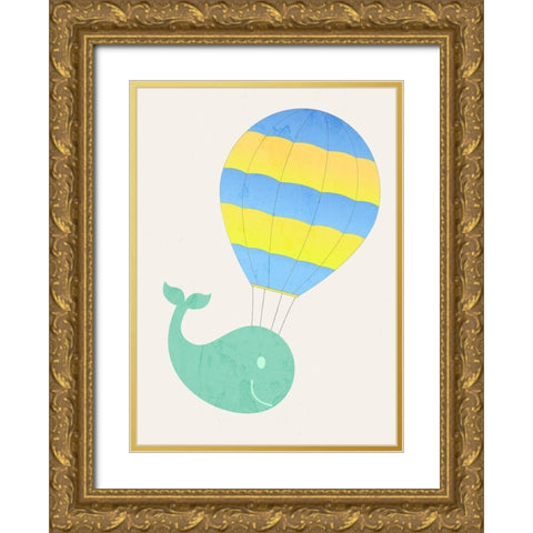 Flying Whale Gold Ornate Wood Framed Art Print with Double Matting by Phillip, Jamie