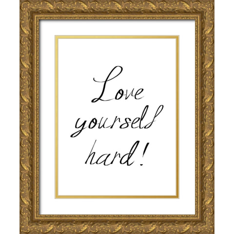 Love Yourself Gold Ornate Wood Framed Art Print with Double Matting by Phillip, Jamie