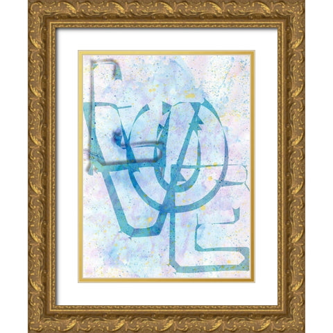 Love Gold Ornate Wood Framed Art Print with Double Matting by Phillip, Jamie