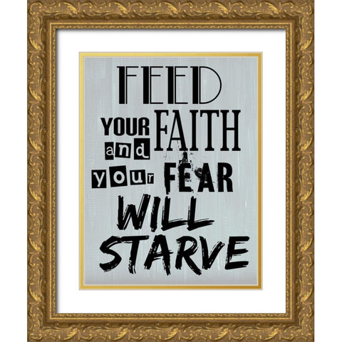 Faith Gold Ornate Wood Framed Art Print with Double Matting by Phillip, Jamie