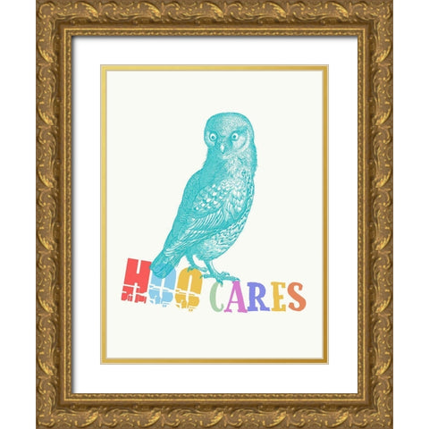 Mr. Owl 2 Gold Ornate Wood Framed Art Print with Double Matting by Phillip, Jamie