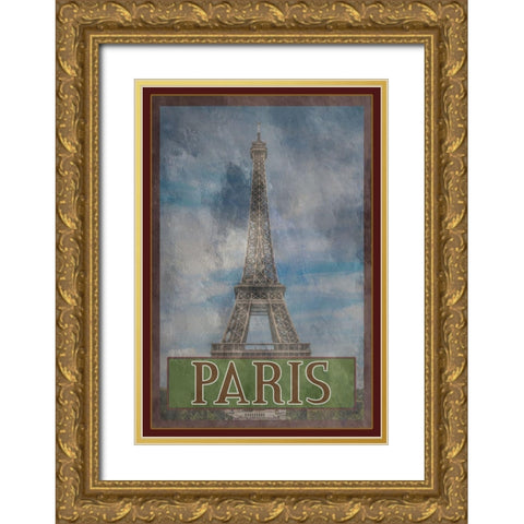 Paris Gold Ornate Wood Framed Art Print with Double Matting by Phillip, Jamie